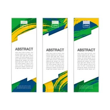 Vector banner template with colored lines and waves. vector eps10. Stock Illustration