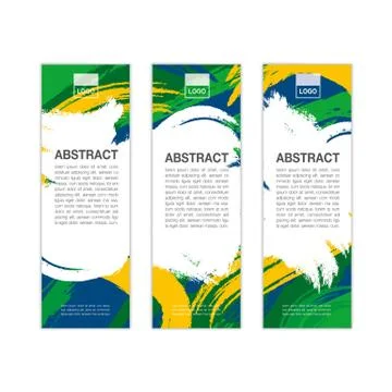 Vector banner template with colored lines and waves. vector eps10. Stock Illustration