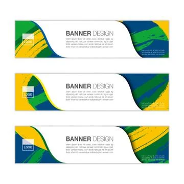 Vector banner template with colored lines and waves. vector eps10. Stock Illustration