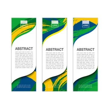 Vector banner template with colored lines and waves. vector eps10. Stock Illustration