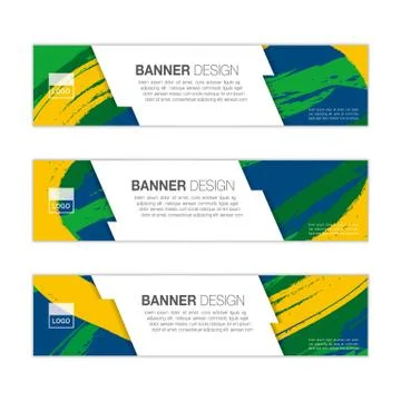 Vector banner template with colored lines and waves. vector eps10. Stock Illustration