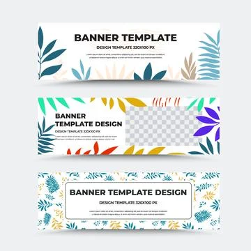 Vector banner template with modern bright design, voucher with text, backgrou Stock Illustration
