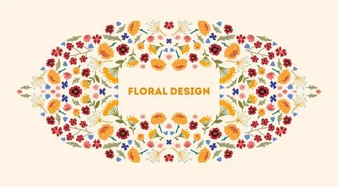 Vector banner templates set with doodles floral invitation cards Stock Illustration