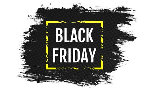 Vector banner with text of black friday on grunge background. Vector illustra Stock Illustration