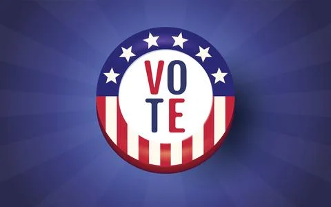 Vector banner with text of vote on abstract background. Vector poster for ame Stock Illustration