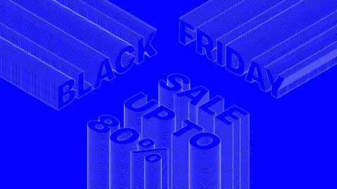 Vector Banner Trendy Design Template Black Friday Sale 3D Dynamic Typography イラスト素材