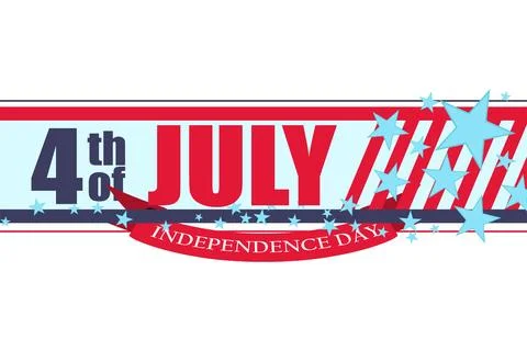 Vector banner for US Independence Day. Text 4th of July on a background with Stock Illustration