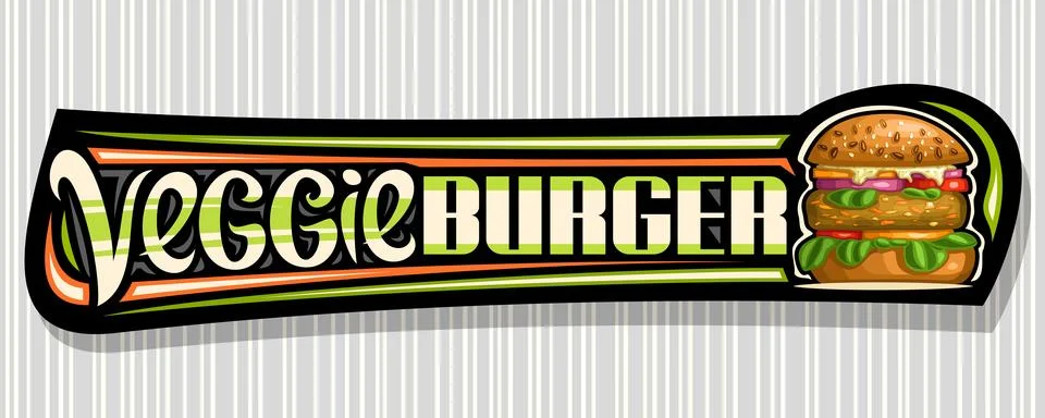 Vector banner for Veggie Burger Stock Illustration