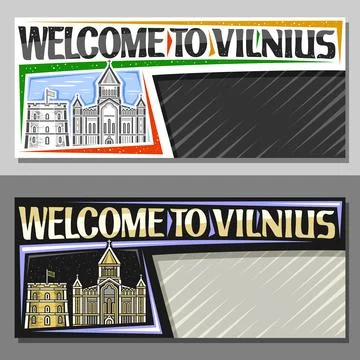Vector banner for Vilnius Ilustración de archivo