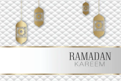Vector banner, vintage lanterns for Ramadan wishing eastern style. Stock Illustration