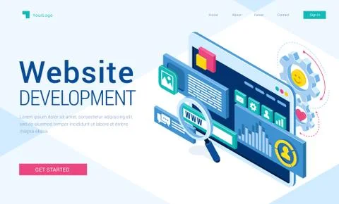 Vector banner of website development Stock-Illustration