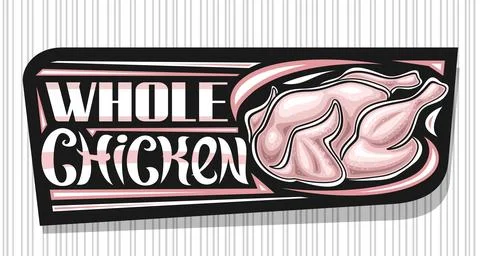 Vector banner for Whole Chicken Stock Illustration