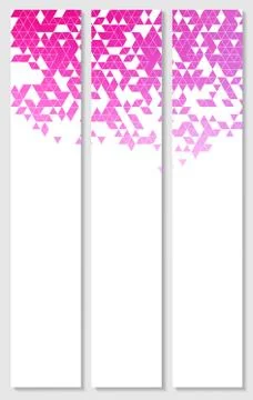 Vector banners with abstract multicolored polygonal mosaic background. Stock Illustration