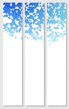 Vector banners with abstract multicolored polygonal mosaic background. Stock Illustration