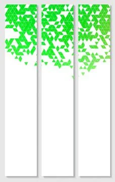 Vector banners with abstract multicolored polygonal mosaic background. Stock Illustration