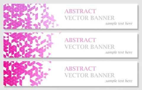 Vector banners with abstract multicolored polygonal mosaic background. Stock Illustration