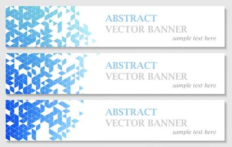 Vector banners with abstract multicolored polygonal mosaic background. Stock Illustration