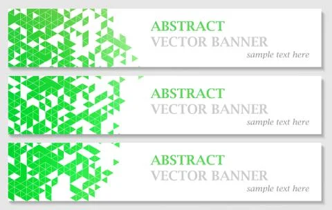 Vector banners with abstract multicolored polygonal mosaic background. Stock Illustration