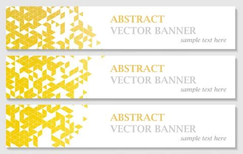 Vector banners with abstract multicolored polygonal mosaic background. Stock Illustration