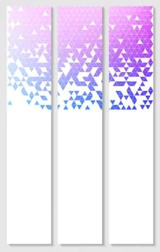 Vector banners with abstract multicolored polygonal mosaic background. Stock Illustration