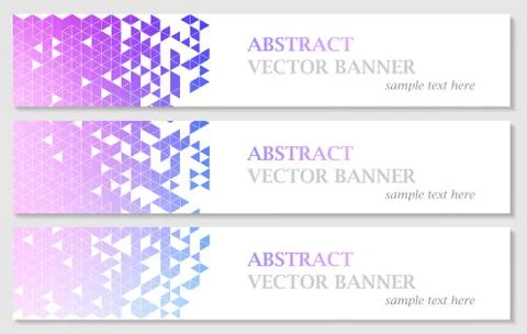 Vector banners with abstract multicolored polygonal mosaic background. Stock Illustration