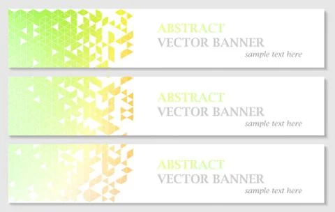 Vector banners with abstract multicolored polygonal mosaic background. Stock Illustration