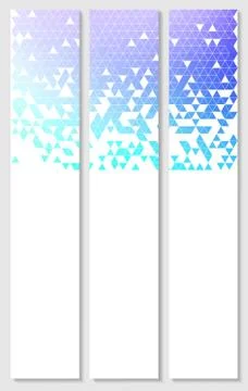 Vector banners with abstract multicolored polygonal mosaic background. Stock Illustration
