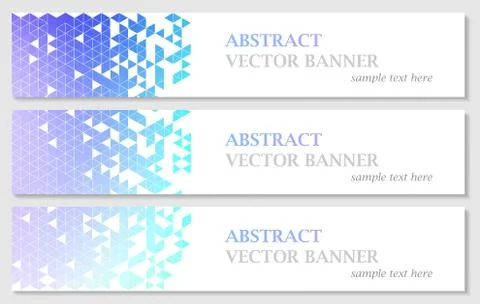 Vector banners with abstract multicolored polygonal mosaic background. Stock Illustration