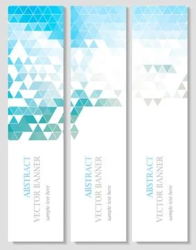 Vector banners with abstract multicolored polygonal mosaic background. Stock Illustration