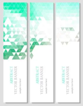 Vector banners with abstract multicolored polygonal mosaic background. Stock Illustration
