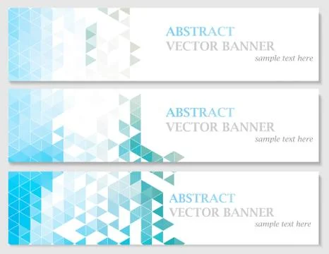 Vector banners with abstract multicolored polygonal mosaic background. Stock Illustration