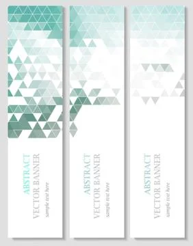 Vector banners with abstract multicolored polygonal mosaic background. Stock Illustration