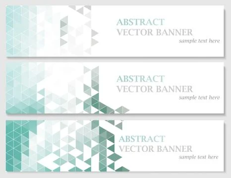 Vector banners with abstract multicolored polygonal mosaic background. Stock Illustration