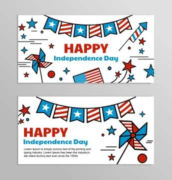 Vector banners for American Independence Day. Stock Illustration