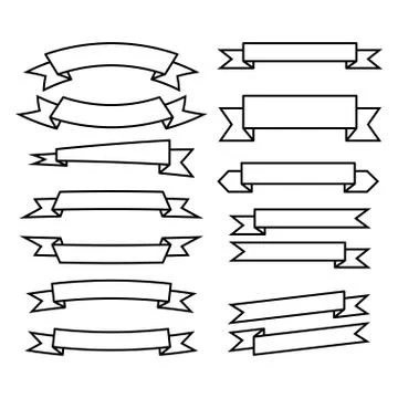 Vector banners and ribbons set. Titles collection, headliners. Stock Illustration