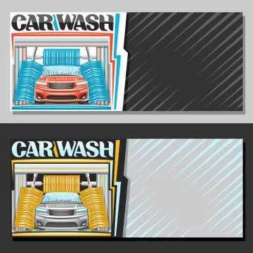 Vector banners for automatic Car Wash Stock Illustration