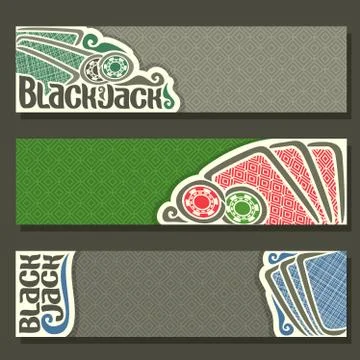 Vector Banners for Black Jack Stock Illustration