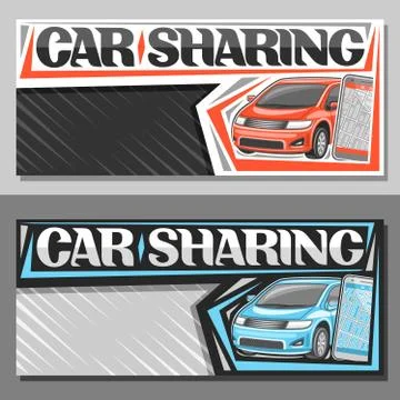Vector banners for Car Sharing Stock Illustration