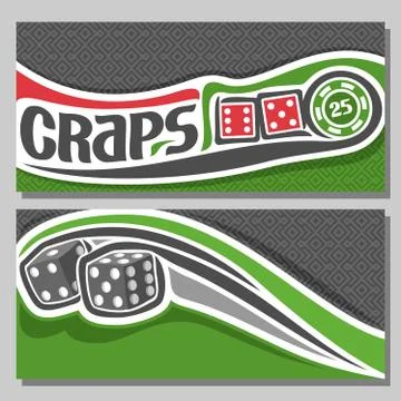 Vector banners for Craps gamble Stock Illustration