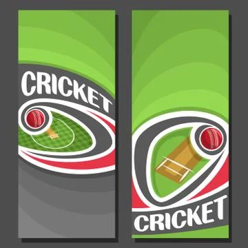 Vector  banners for Cricket game Stock Illustration