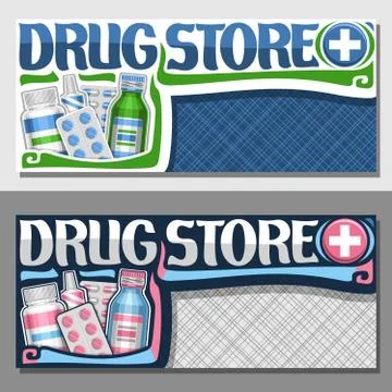 Vector banners for Drug Store Illustrazione stock