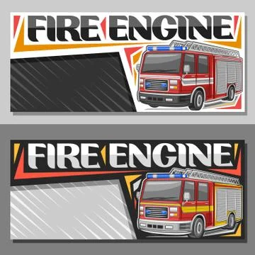 Vector banners for Fire Engine Stock Illustration