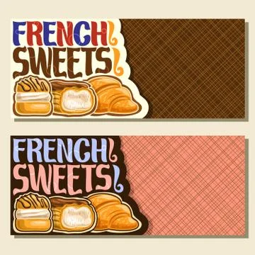 Vector banners for French Sweets Illustrazione stock