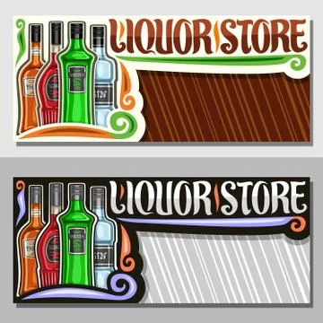 Vector banners for Liquor Store Stock Illustration