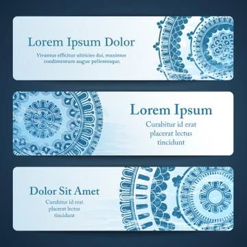 Vector banners with mandala Stock Illustration