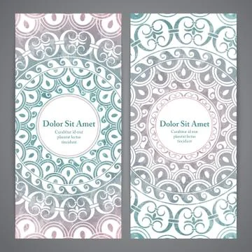 Vector banners with mandala Illustrazione stock