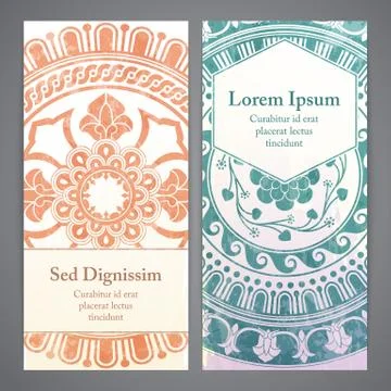 Vector banners with mandala Stock Illustration