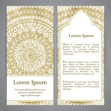 Vector banners with mandala Stock Illustration