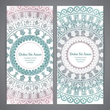 Vector banners with mandala Stock Illustration