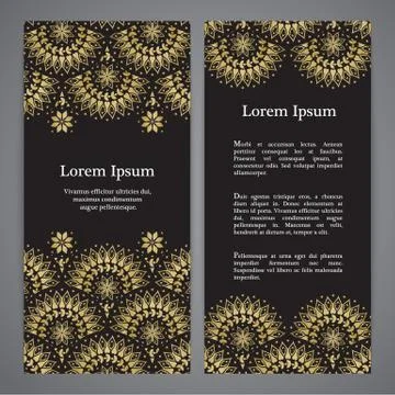 Vector banners with mandala Illustrazione stock